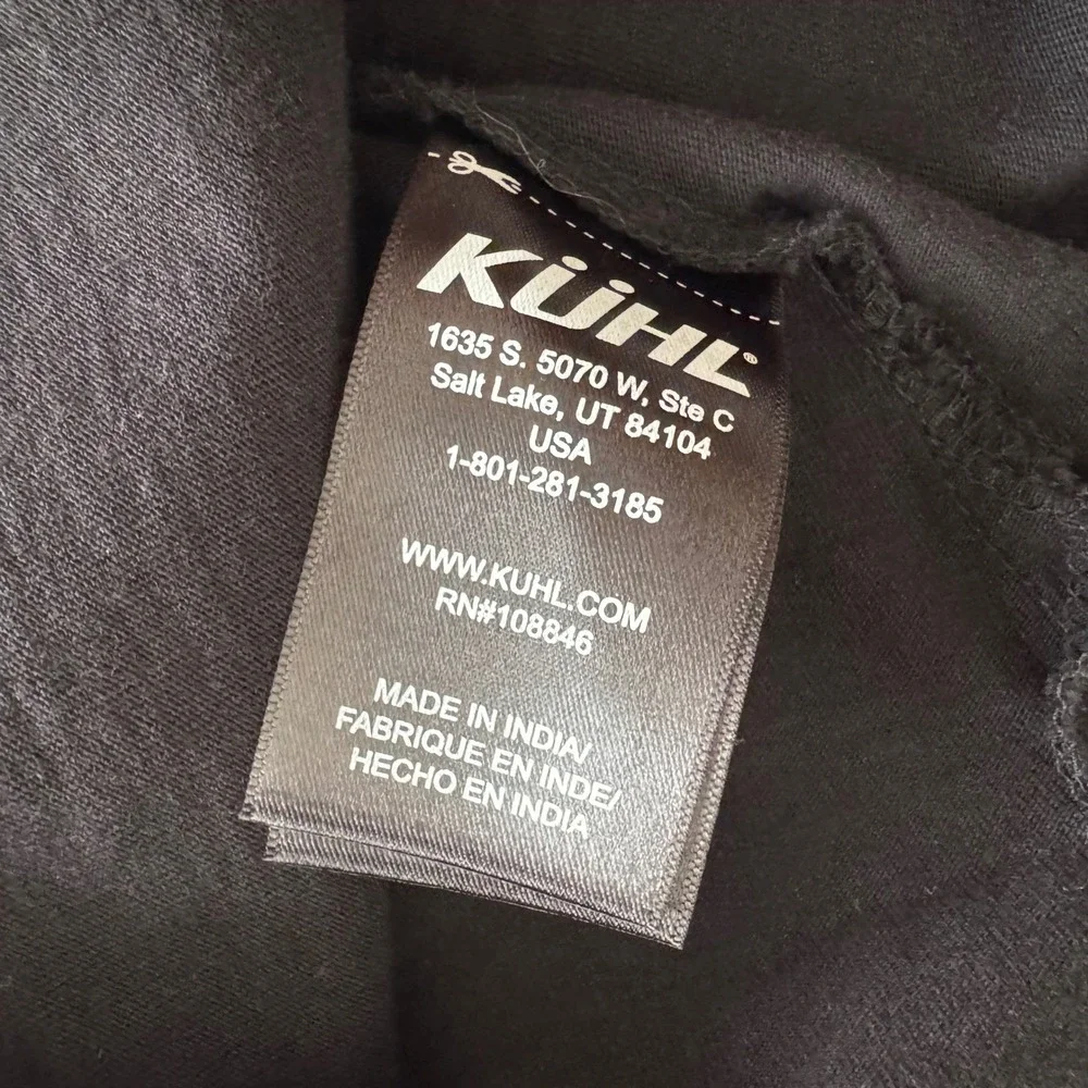 Kuhl Mens XXL Wildfibre Organic Cotton Graphic Tee Black Short Sleeve Shirt - Picture 4 of 7